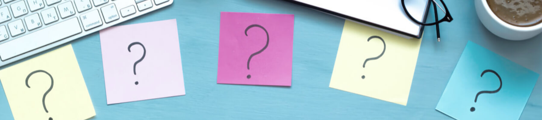 top 5 question with post it notes and desktop