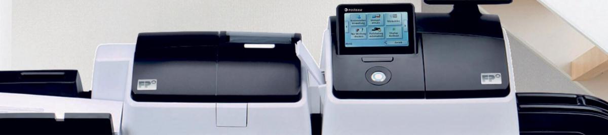 close-up image of a printer mailing system