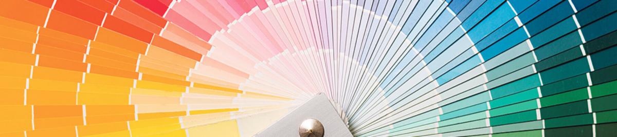 handheld color pallette, color wheel, color printing concept