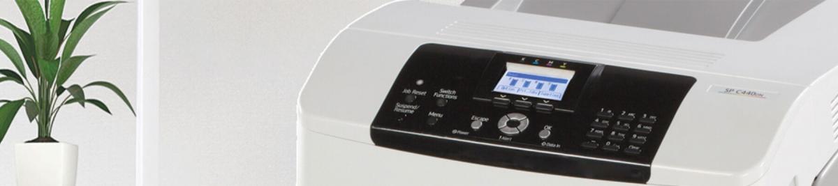 close-up of a laser printer in an office